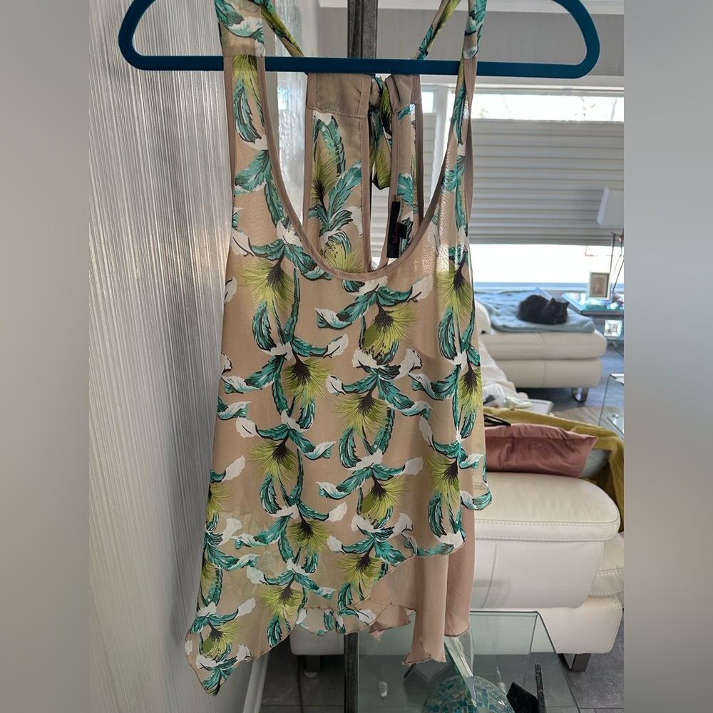 Tropical Feather Print Tank Top